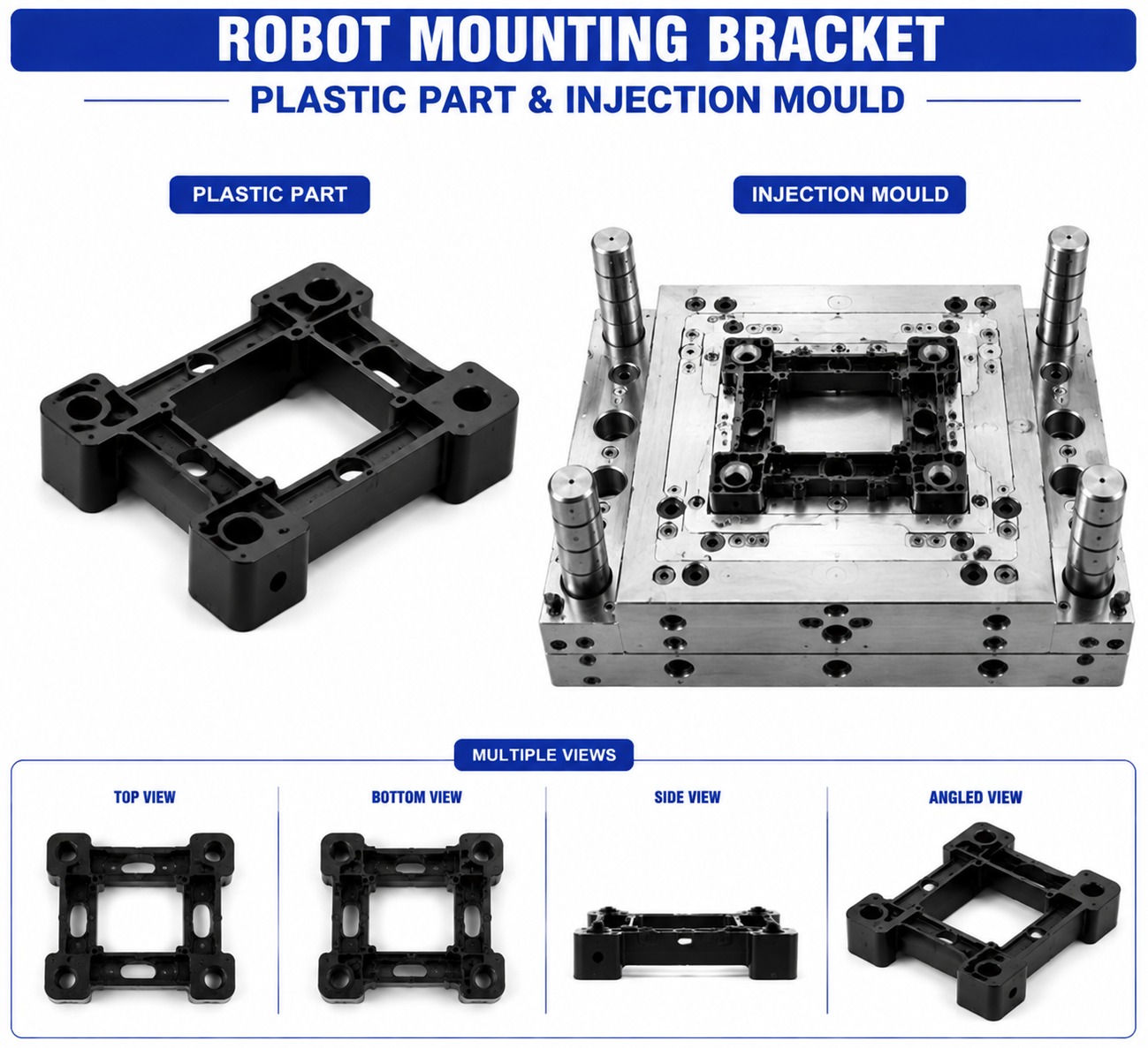 Robot Plastic Mounting Bracket Mould and Moulding Services